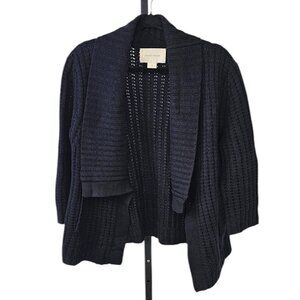 Brochu Walker Womens Wool Cashmere 3/4 Sleeve Knit Cardigan Size Small Open